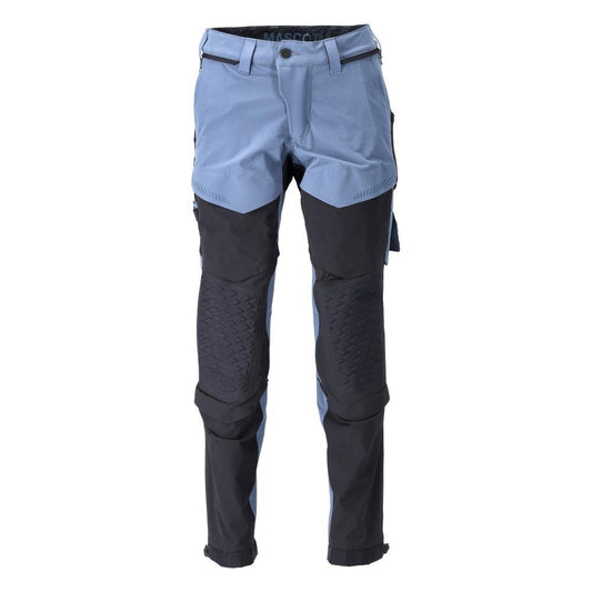 Hose, Knietaschen, Stretch, leicht Hose, steinblau/schwarzblau