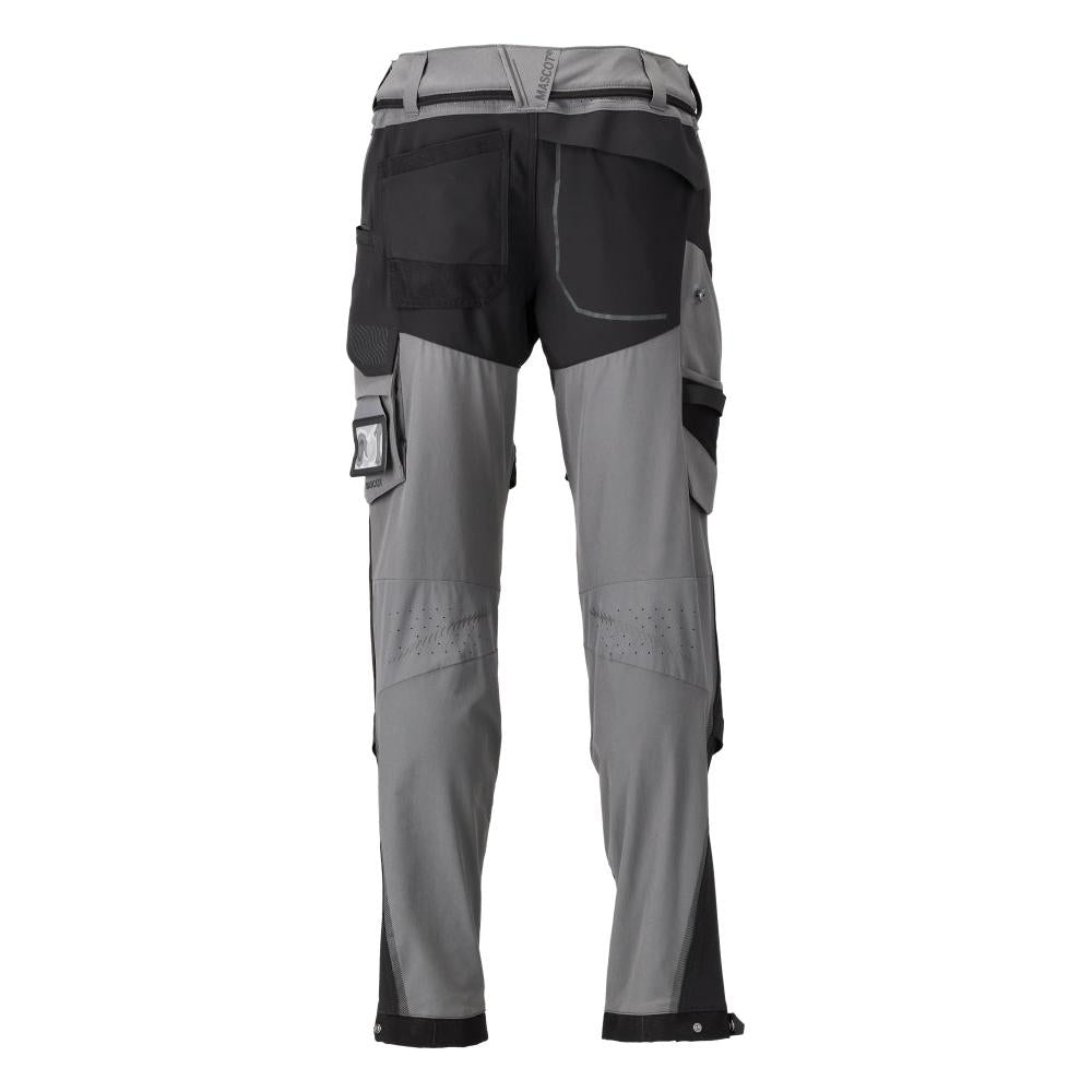 Hose, Knietaschen, Stretch, leicht Hose, anthrazitgrau/schwarz