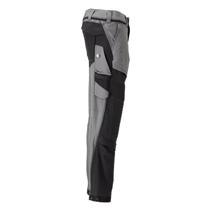 Hose, Knietaschen, Stretch, leicht Hose, anthrazitgrau/schwarz