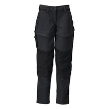 Trousers with knee pockets, women's trousers, black
