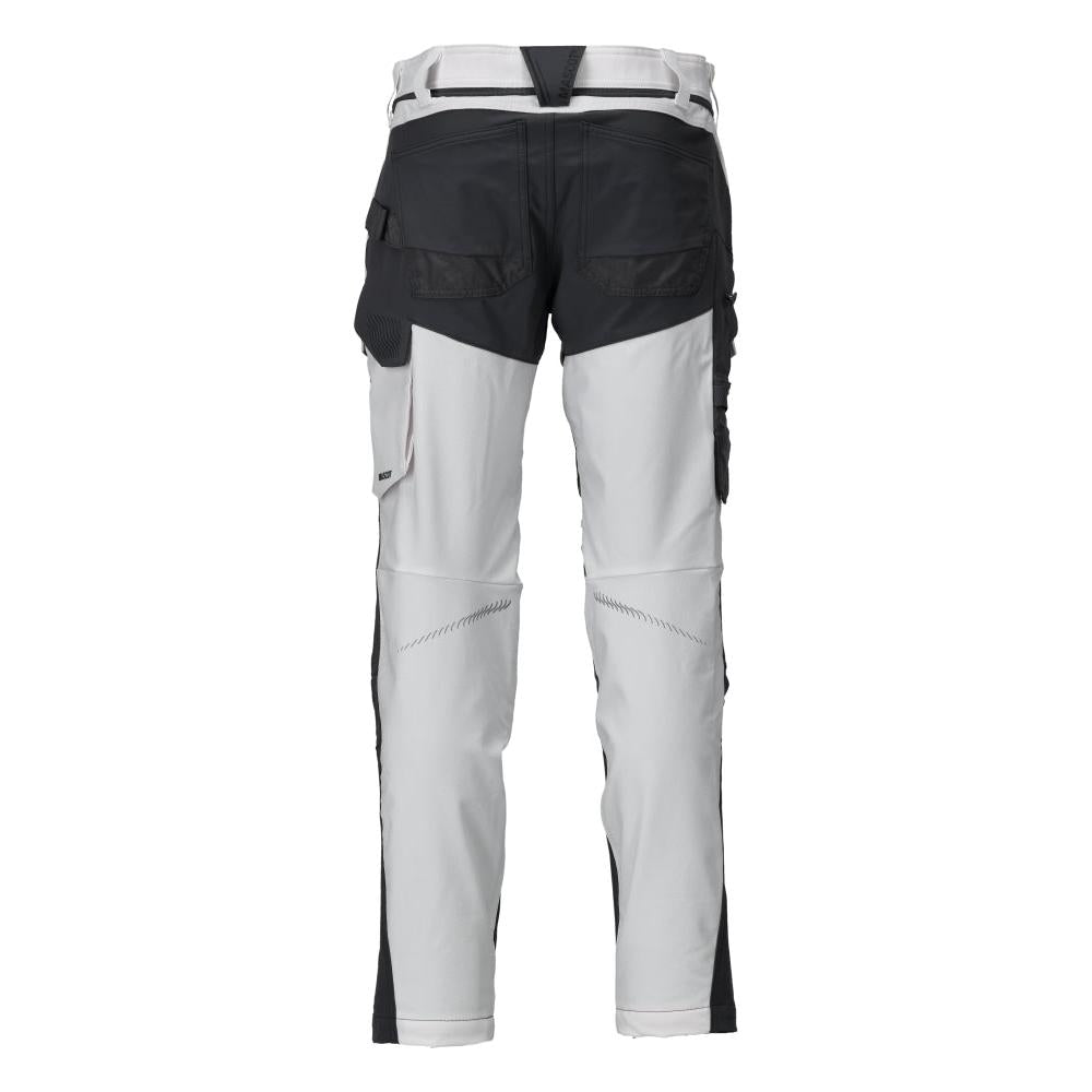 Hose mit Knietaschen, ULTIMATE STRETCH Hose, weiss/Anthrazitgrau