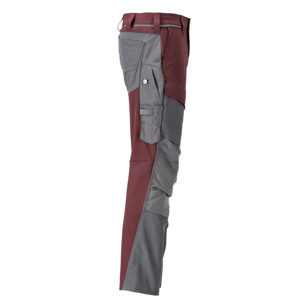 Hose mit Knietaschen, ULTIMATE STRETCH Hose, bordeaux/anthrazitgrau