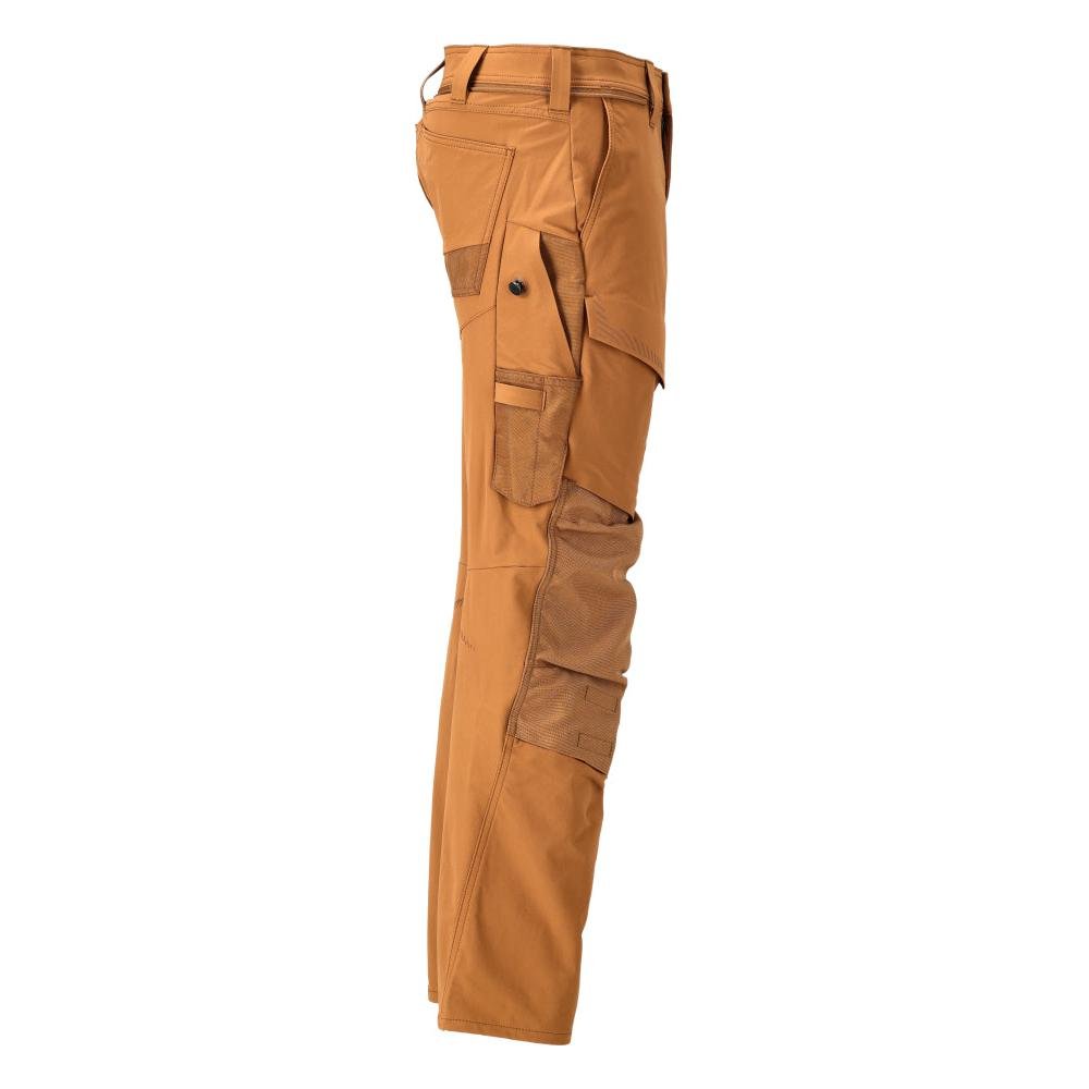 Pants with knee pockets, ULTIMATE STRETCH pants, nut brown