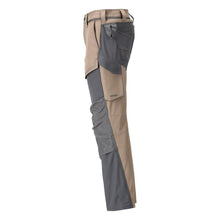 Hose mit Knietaschen, ULTIMATE STRETCH Hose, dunkles sandbeige/anthrazitgrau