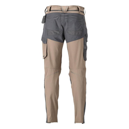 Hose mit Knietaschen, ULTIMATE STRETCH Hose, dunkles sandbeige/anthrazitgrau