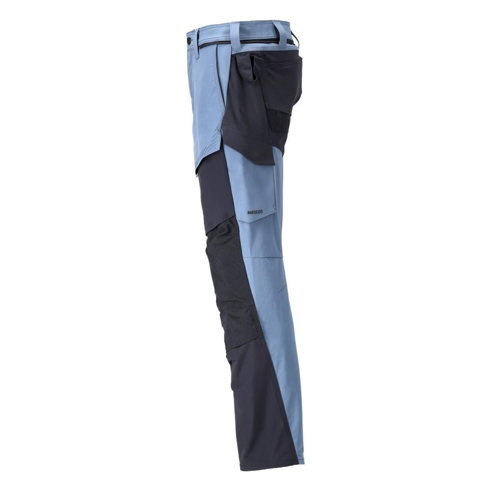 Hose mit Knietaschen, ULTIMATE STRETCH Hose, steinblau/schwarzblau