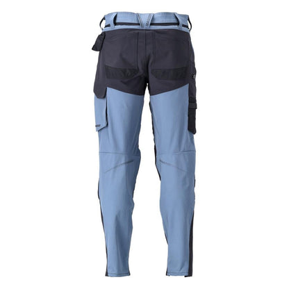 Hose mit Knietaschen, ULTIMATE STRETCH Hose, steinblau/schwarzblau