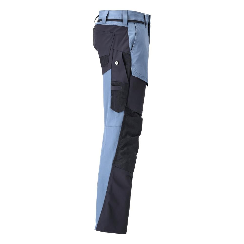 Hose mit Knietaschen, ULTIMATE STRETCH Hose, steinblau/schwarzblau