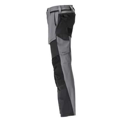 Trousers with knee pockets, ULTIMATE STRETCH trousers, anthracite grey/black