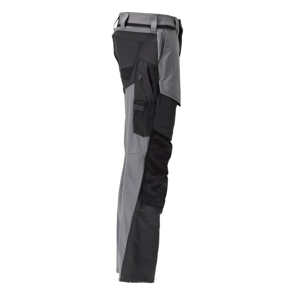 Trousers with knee pockets, ULTIMATE STRETCH trousers, anthracite grey/black
