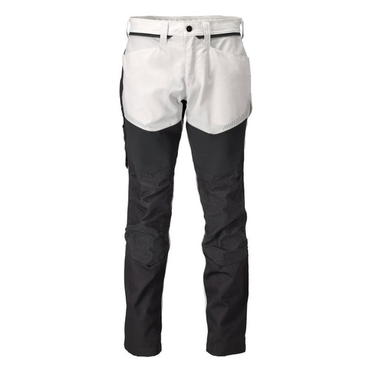 Hose mit Knietaschen Hose, weiss/Anthrazitgrau