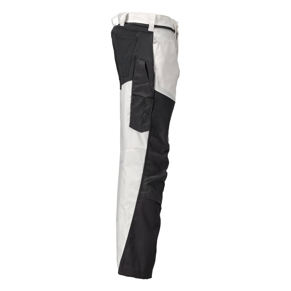 Hose mit Knietaschen Hose, weiss/Anthrazitgrau