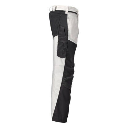 Hose mit Knietaschen Hose, weiss/Anthrazitgrau