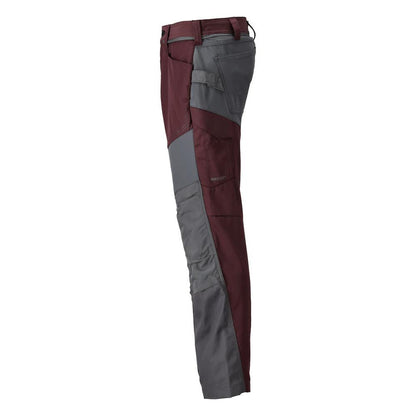 Trousers with knee pockets trousers, bordeaux/anthracite grey