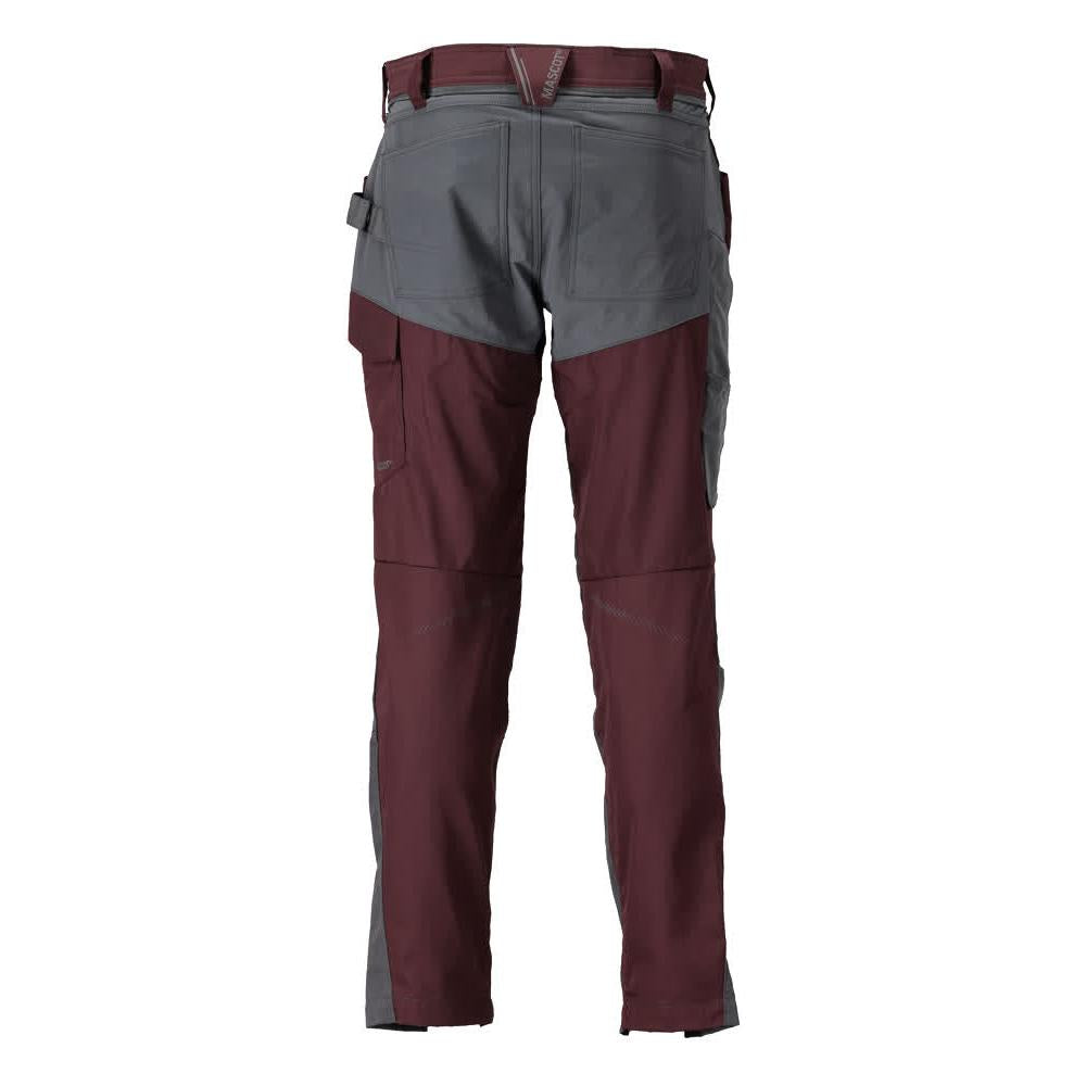 Trousers with knee pockets trousers, bordeaux/anthracite grey