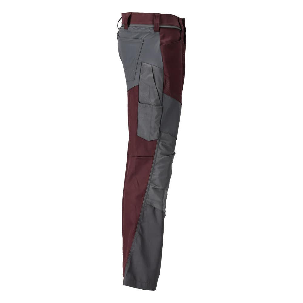 Trousers with knee pockets trousers, bordeaux/anthracite grey