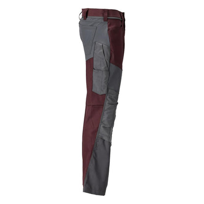 Trousers with knee pockets trousers, bordeaux/anthracite grey