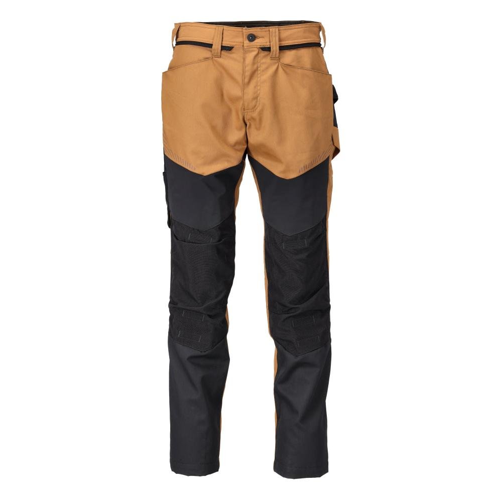 Hose mit Knietaschen Hose, nussbraun/schwarz