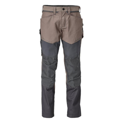 Hose mit Knietaschen Hose, dunkles sandbeige/anthrazitgrau