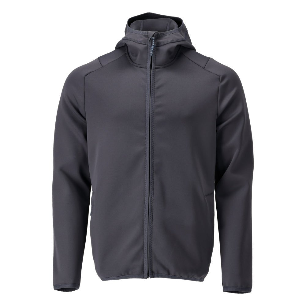 Fleecepullover, Kapuze, Reißverschluss Microfleecejacke, schwarzblau