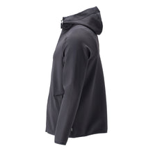 Fleece sweater, hood, zipper microfleece jacket, black-blue