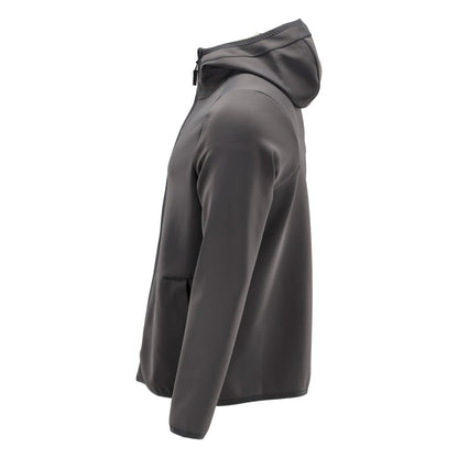 Fleecepullover, Kapuze, Reißverschluss Microfleecejacke, Anthrazitgrau