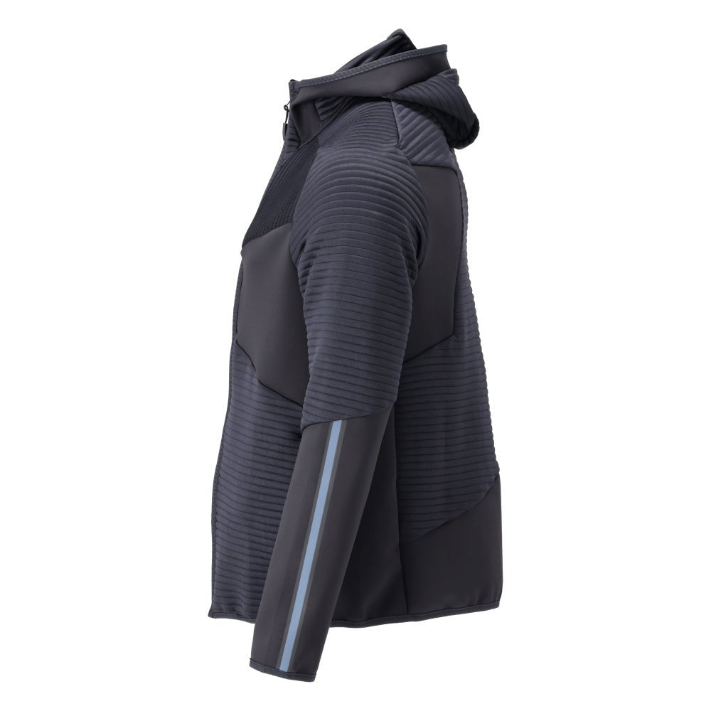 Fleecepullover, Kapuze, Reißverschluss Microfleecejacke, schwarzblau