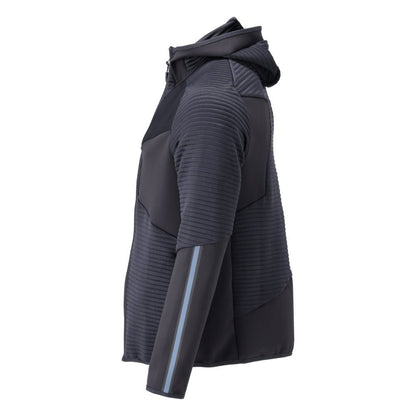 Fleecepullover, Kapuze, Reißverschluss Microfleecejacke, schwarzblau