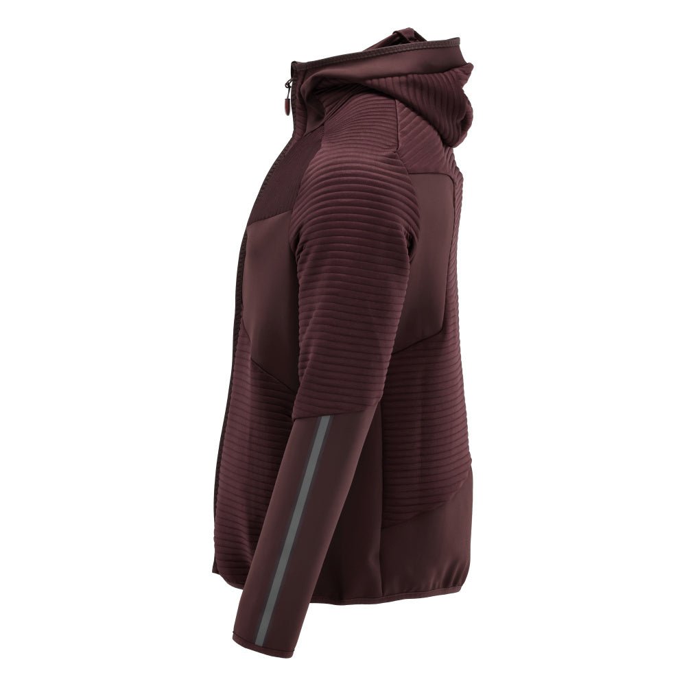 Fleecepullover, Kapuze, Reißverschluss Microfleecejacke, bordeaux