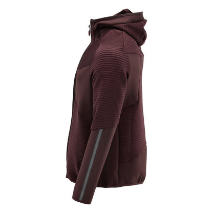 Fleecepullover, Kapuze, Reißverschluss Microfleecejacke, bordeaux