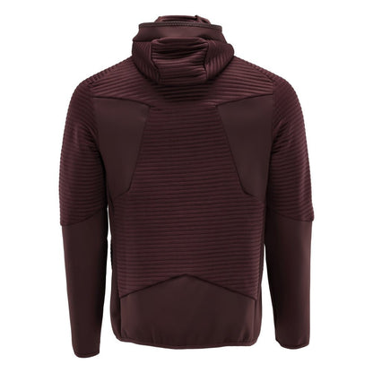 Fleecepullover, Kapuze, Reißverschluss Microfleecejacke, bordeaux