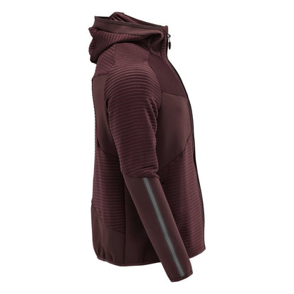 Fleecepullover, Kapuze, Reißverschluss Microfleecejacke, bordeaux