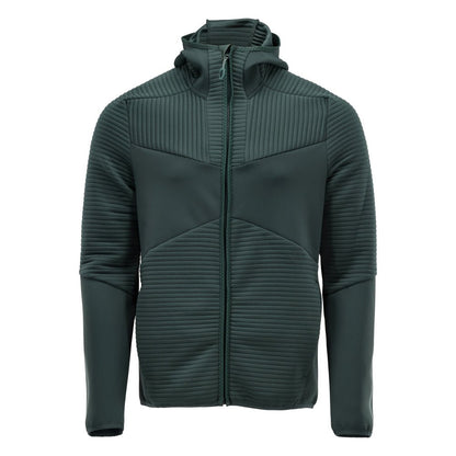 Fleece sweater, hood, zip microfleece jacket, forest green