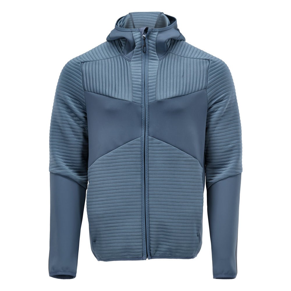 Fleecepullover, Kapuze, Reißverschluss Microfleecejacke, steinblau