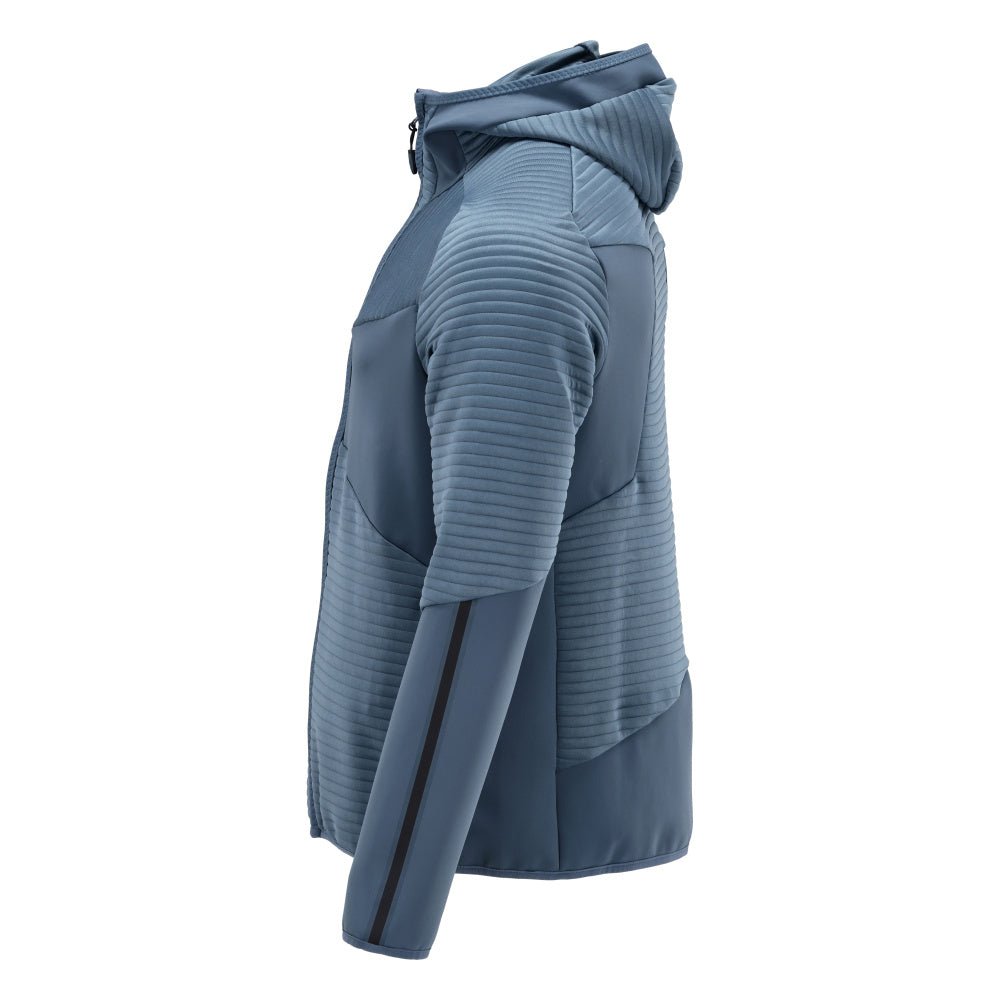 Fleecepullover, Kapuze, Reißverschluss Microfleecejacke, steinblau