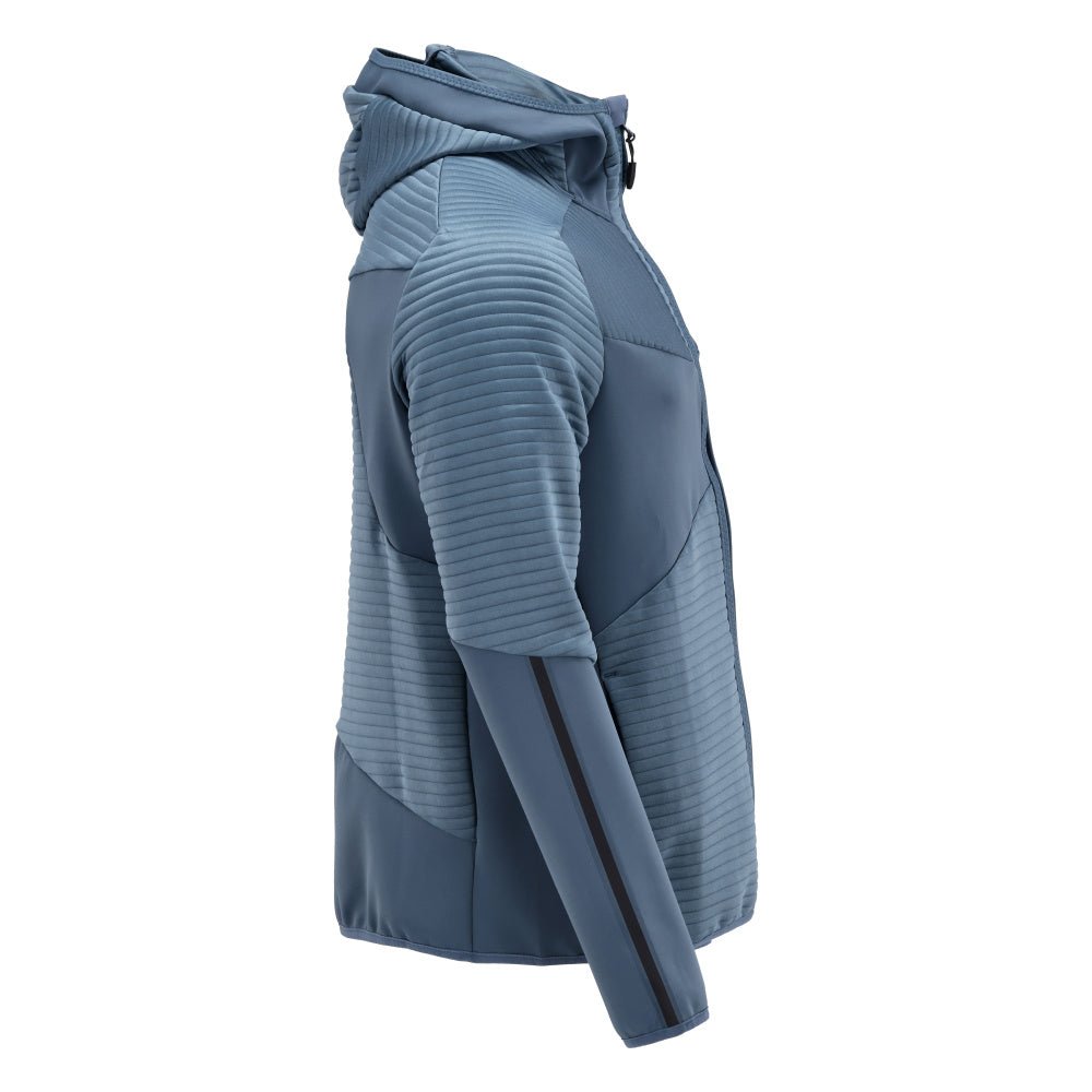 Fleecepullover, Kapuze, Reißverschluss Microfleecejacke, steinblau