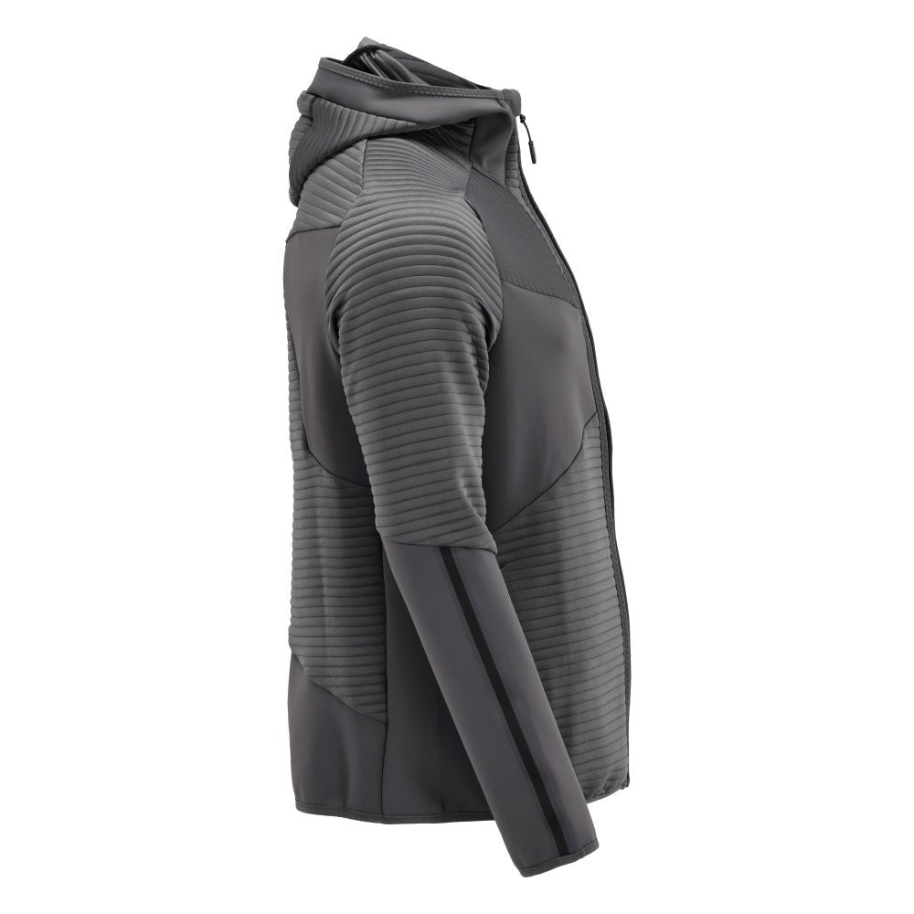 Fleecepullover, Kapuze, Reißverschluss Microfleecejacke, Anthrazitgrau