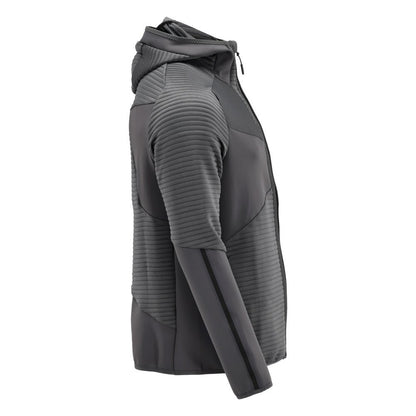 Fleecepullover, Kapuze, Reißverschluss Microfleecejacke, Anthrazitgrau