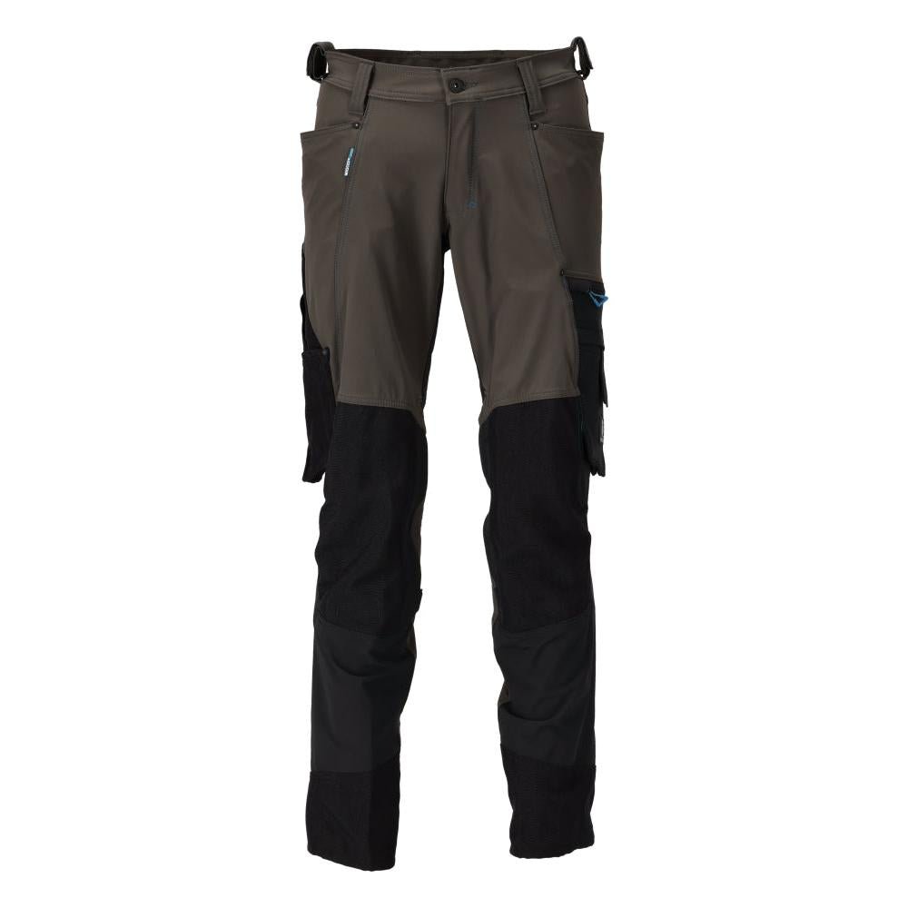 Hose mit Knietaschen, Stretch, leicht Hose, dunkelanthrazit/schwarz