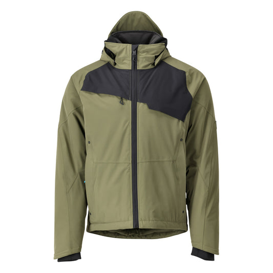 Winter jacket with CLIMASCOT®, waterproof winter jacket, moss green/black