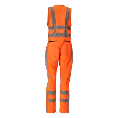Kombihose mit Schenkeltaschen, Stretch Kombihose, hi-vis orange