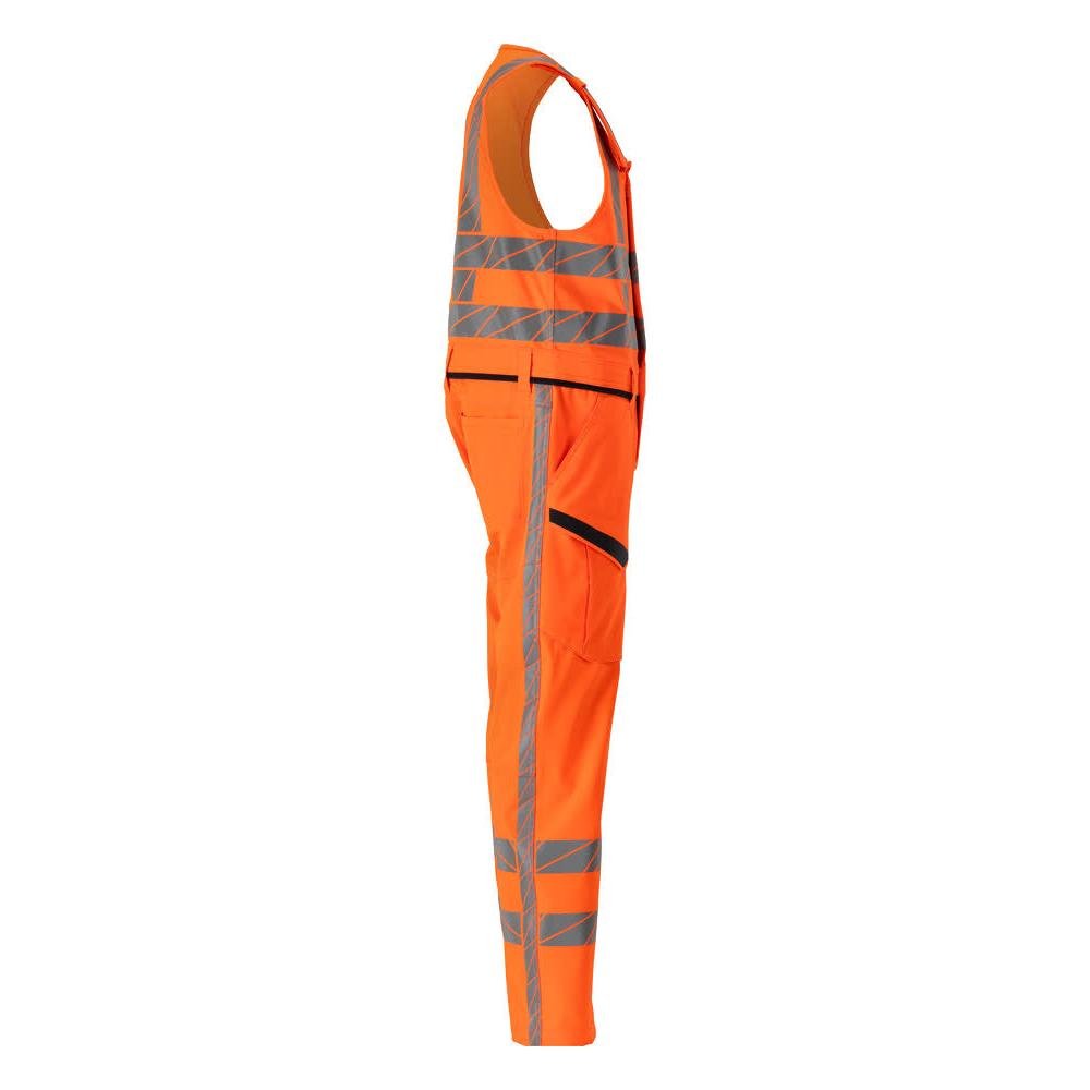 Kombihose mit Schenkeltaschen, Stretch Kombihose, hi-vis orange