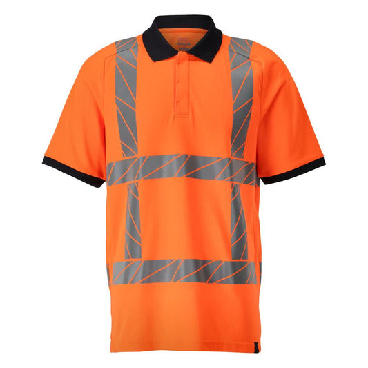 Polo-Shirt, moderne Passform Polo-shirt, hi-vis orange