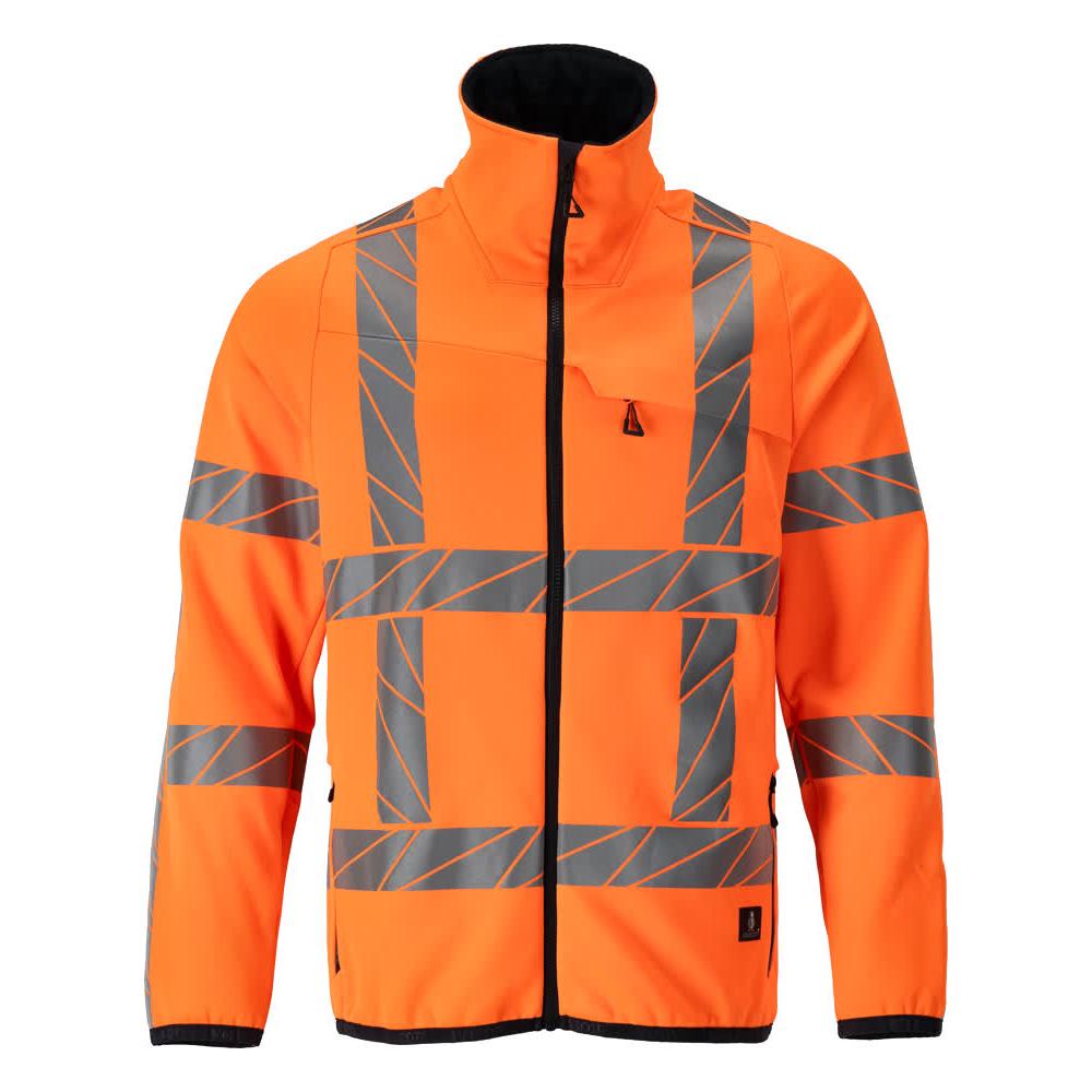 Fleece pullover with zip microfleece jacket, hi-vis orange