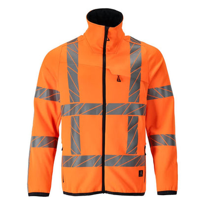 Fleece pullover with zip microfleece jacket, hi-vis orange