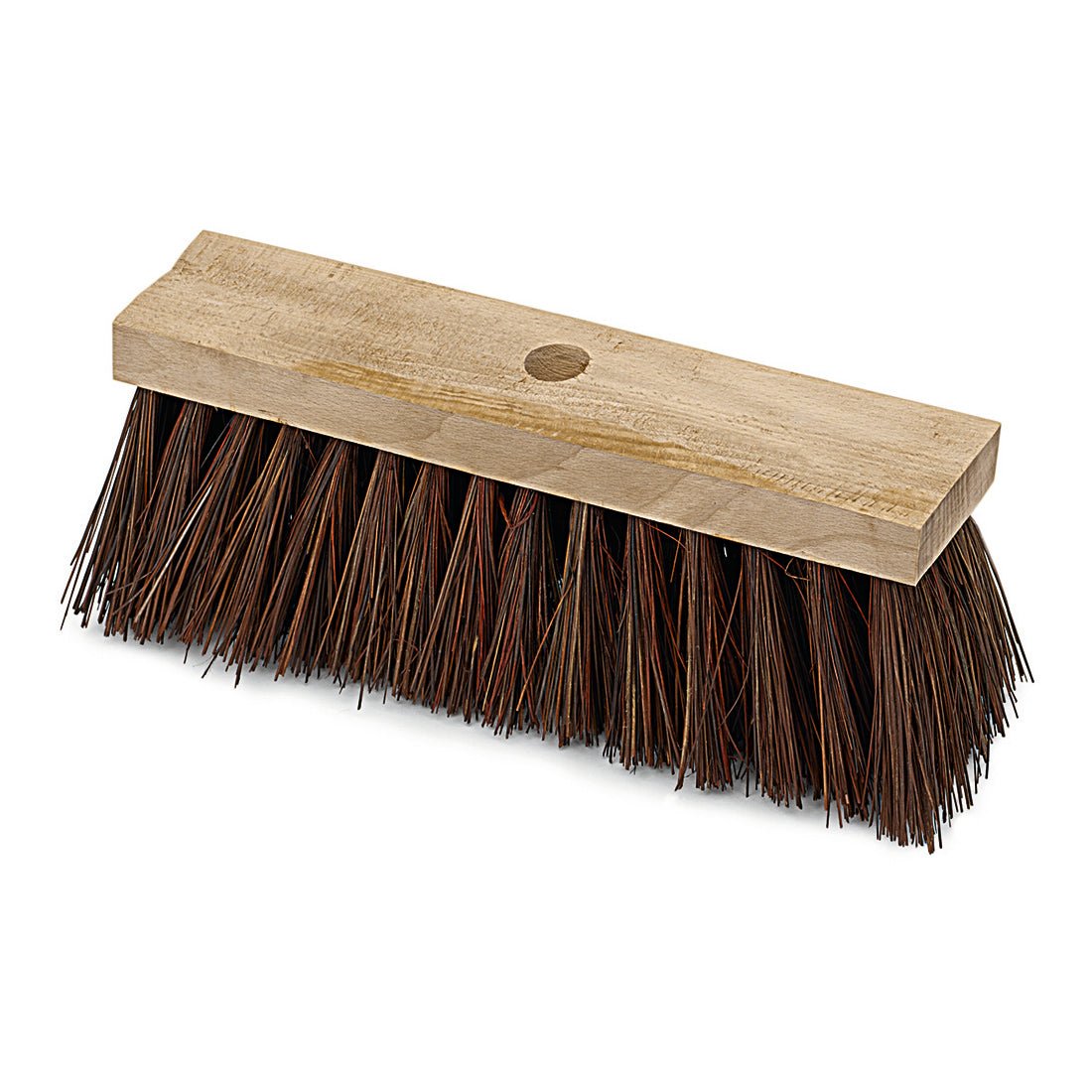 The Nölle Profi Brush Bahia street broom (32.5 cm, 6x15 rows) from Nölle Profi Brush Bürsten- & Pinseltechnik e.K. features a flat wooden head and dense, stiff bristles—ideal for thorough outdoor cleaning.