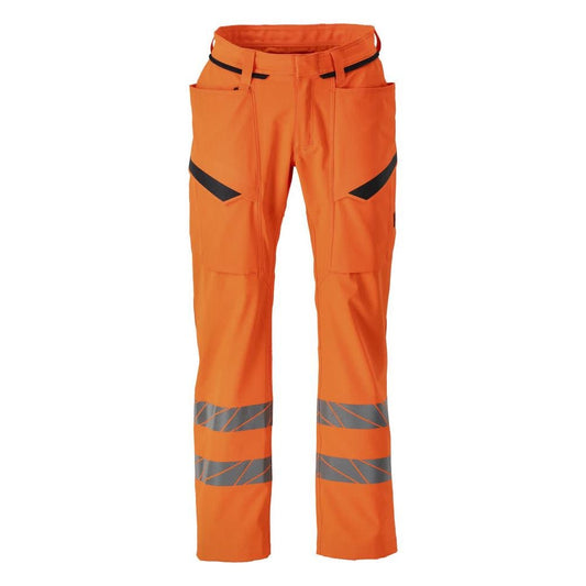 Hose mit Schenkeltaschen, Stretch Hose, hi-vis orange