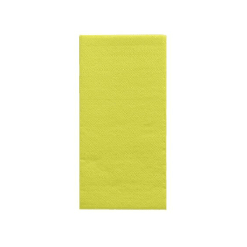Ein gelbes, rechteckiges Blatt Papier, das an die eleganten PAPSTAR Servietten „DAILY Collection“ mit 1/8 Falz im Format 32 cm x 32 cm der PAPSTAR GmbH erinnert, ist zentriert vor einem schlichten weißen Hintergrund platziert und verleiht jeder Tischdekoration einen Hauch nachhaltiger Behaglichkeit.