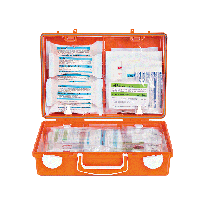 Erste-Hilfe-Koffer SN-CD orange mit Füllung Standard ERW DIN 13157