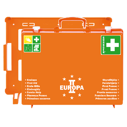 Erste Hilfe Koffer EUROPA II Orange gefüllt